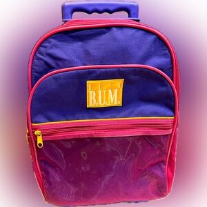 VTG Y2K LI’L BUM ROLLING BACKPACK SUITCASE LUGGAGE CHILDRENS KIDS PINK PURPLE